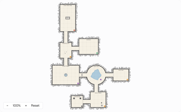 Goblin Warren dungeon map with winding tunnels